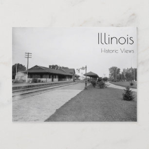 Elmhurst, Illinois Railway Station Postcard