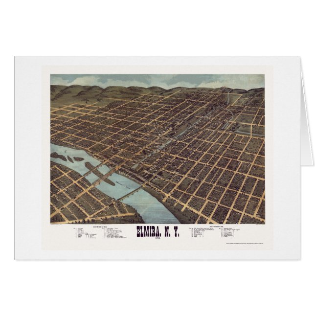 Elmira, NY Panoramic Map - 1873 (Front Horizontal)