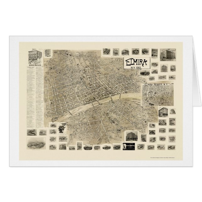 Elmira, NY Panoramic Map - 1901 (Front Horizontal)