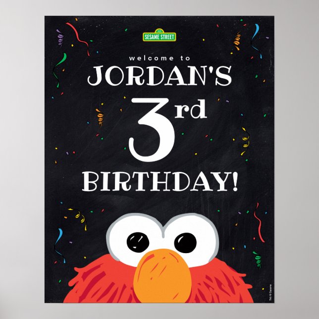 Elmo | 3rd Birthday Welcome Poster (Front)