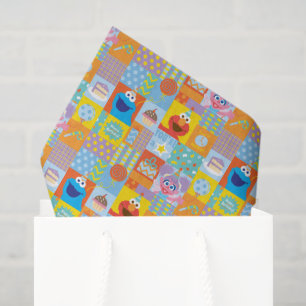 Elmo, Abby, and Cookie Monster Birthday Pattern Tissue Paper