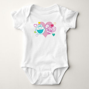 Elmo & Abby Cadabby Valentine Hearts Pattern Baby Bodysuit
