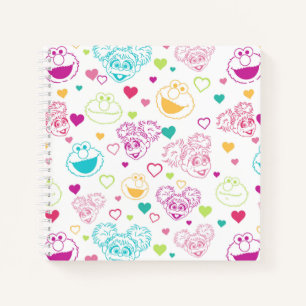 Elmo & Abby Cadabby Valentine Hearts Pattern Notebook