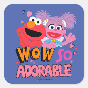 Elmo & Abby   Wow So Adorable Square Sticker