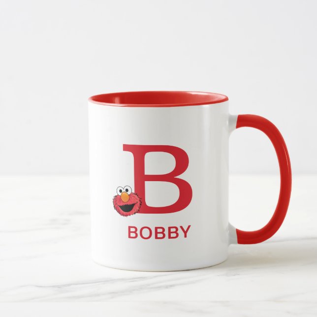 Elmo Add Your Name & Monogram B Mug (Right)