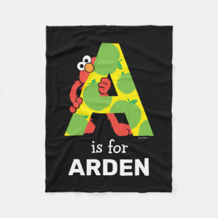 Elmo Alphabet A Apple Fleece Blanket