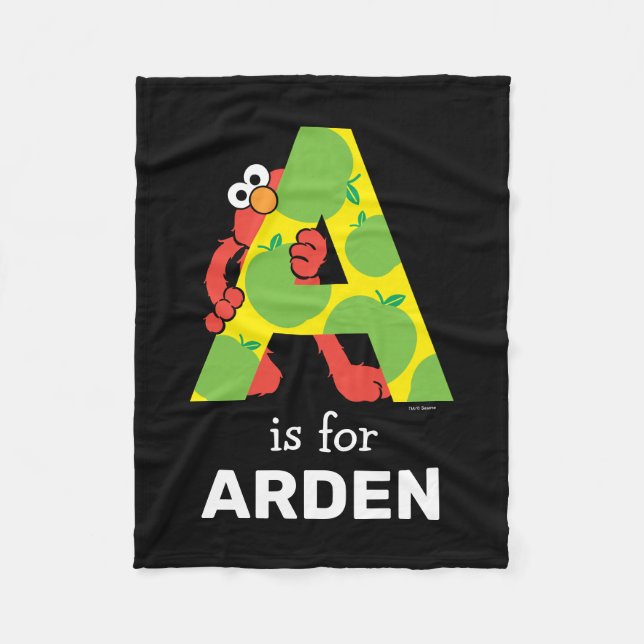 Elmo Alphabet | A Apple Fleece Blanket (Front)