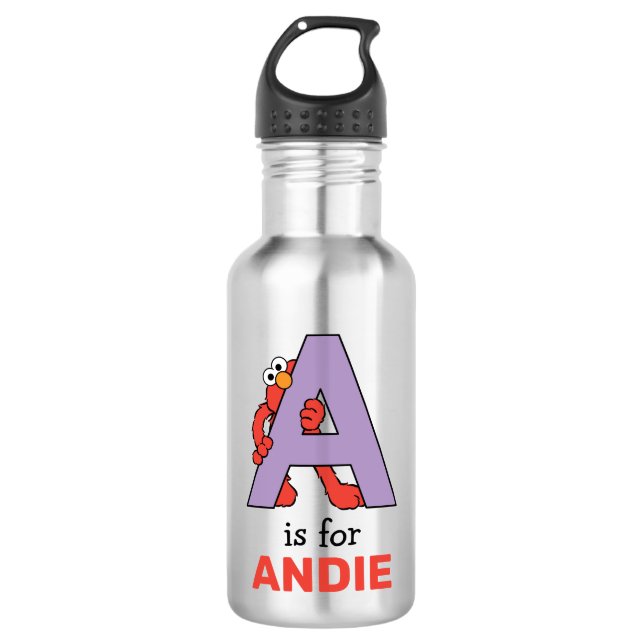 Elmo Alphabet | A Purple 710 Ml Water Bottle (Front)