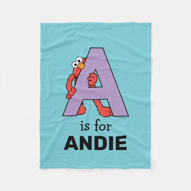 Elmo Alphabet | A Purple Fleece Blanket (Front)