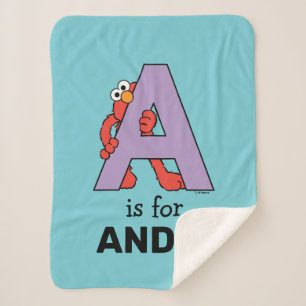 Elmo Alphabet   A Purple Sherpa Blanket
