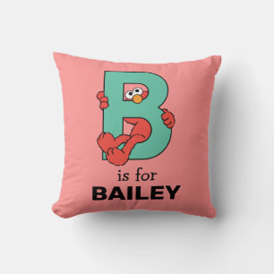 Elmo Alphabet   B Teal Cushion