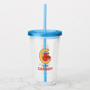 Elmo Alphabet   C Orange Acrylic Tumbler