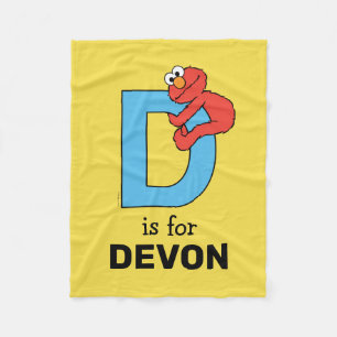 Elmo Alphabet   D Blue Fleece Blanket