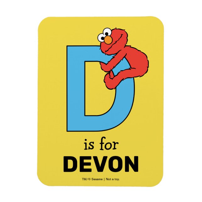 Elmo Alphabet | D Blue Magnet (Vertical)