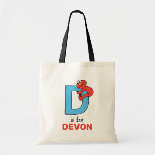 Elmo Alphabet   D Blue Tote Bag