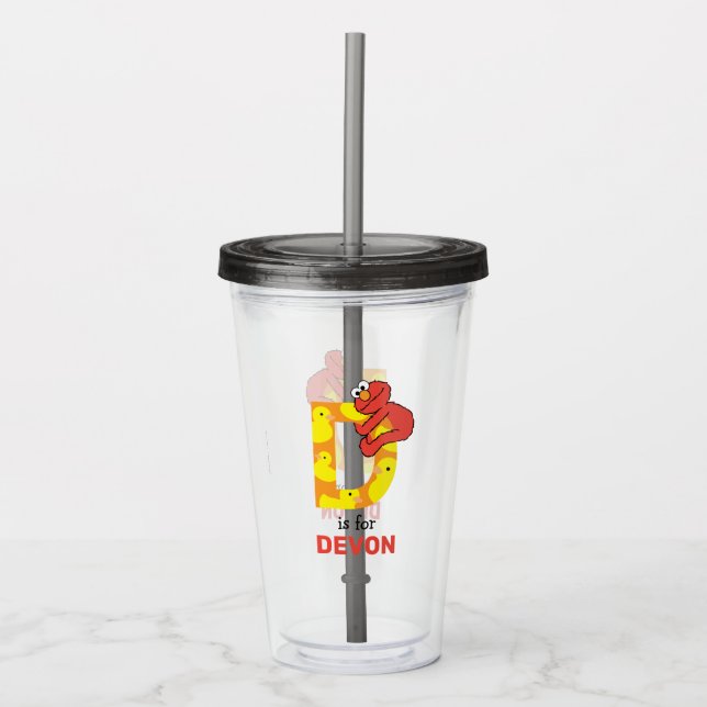 Elmo Alphabet | D Duck Acrylic Tumbler (Front)