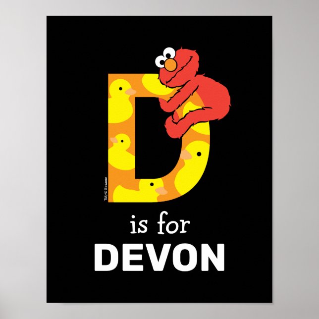 Elmo Alphabet | D Duck Poster (Front)