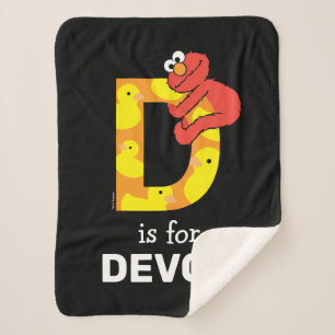 Elmo Alphabet   D Duck Sherpa Blanket