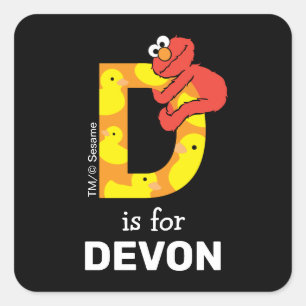 Elmo Alphabet D Duck Square Sticker
