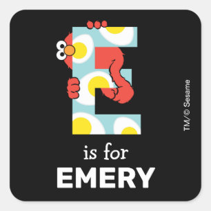 Elmo Alphabet E Eggs Square Sticker