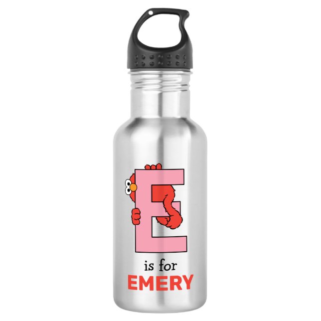 Elmo Alphabet | E Pink 710 Ml Water Bottle (Front)