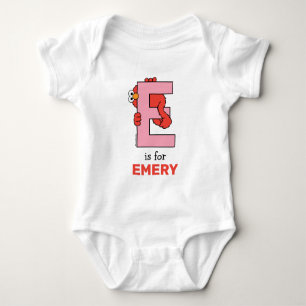 Elmo Alphabet E Pink Baby Bodysuit