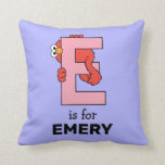 Elmo Alphabet | E Pink Cushion<br><div class="desc">This cute art features Elmo posing in all the letters of the alphabet. Personalise this cute Sesame Street design by adding your child's name.  © 2021 Sesame Workshop. www.sesamestreet.org</div>