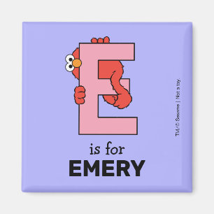 Elmo Alphabet E Pink Magnet