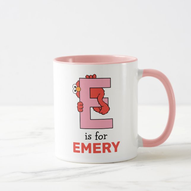 Elmo Alphabet | E Pink Mug (Right)