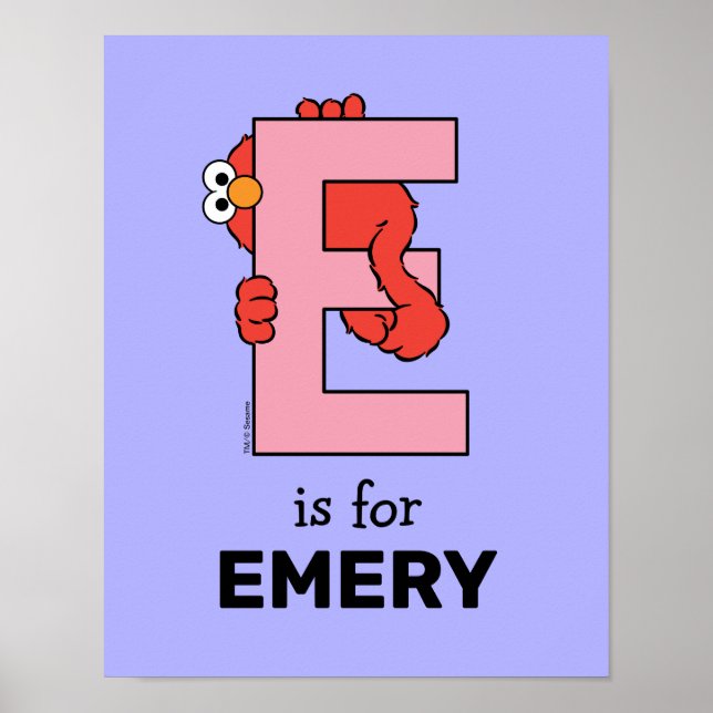 Elmo Alphabet | E Pink Poster (Front)