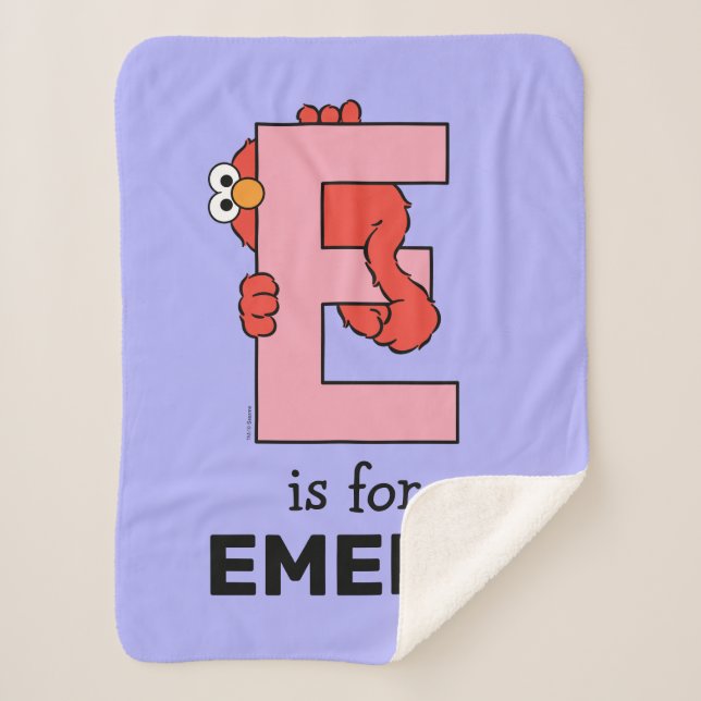 Elmo Alphabet | E Pink Sherpa Blanket (Front)
