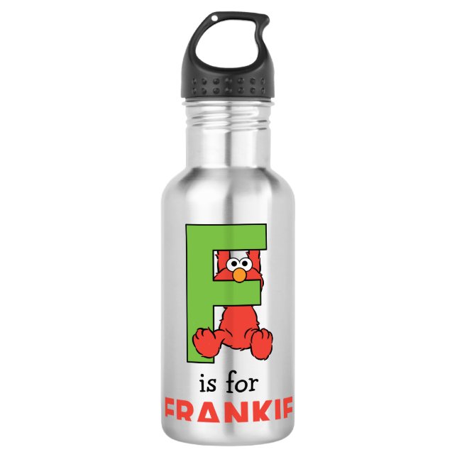 Elmo Alphabet | F Green 710 Ml Water Bottle (Front)