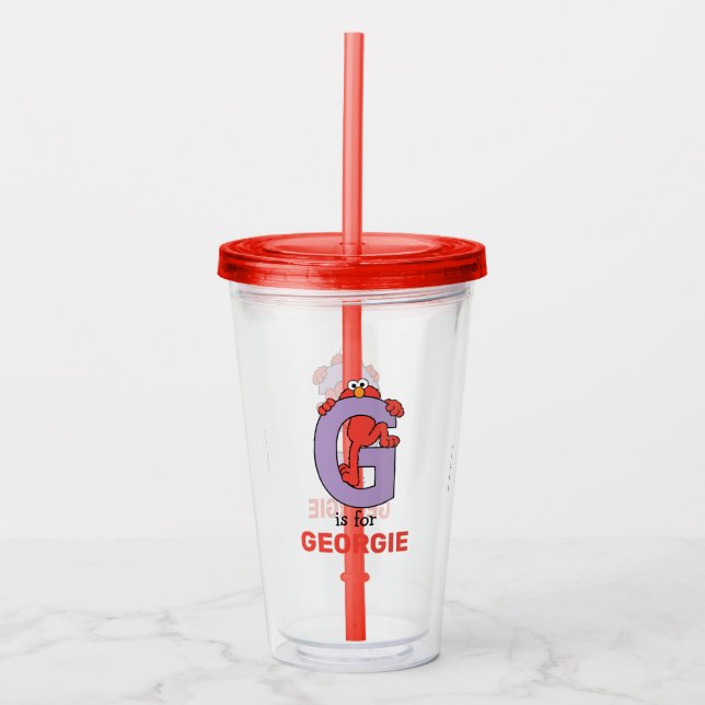 Elmo Alphabet | G Purple Acrylic Tumbler (Front)