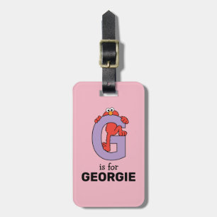 Elmo Alphabet   G Purple Luggage Tag