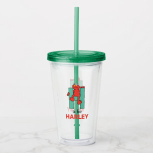 Elmo Alphabet   H Green Acrylic Tumbler