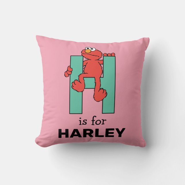 Elmo Alphabet | H Green Cushion (Front)