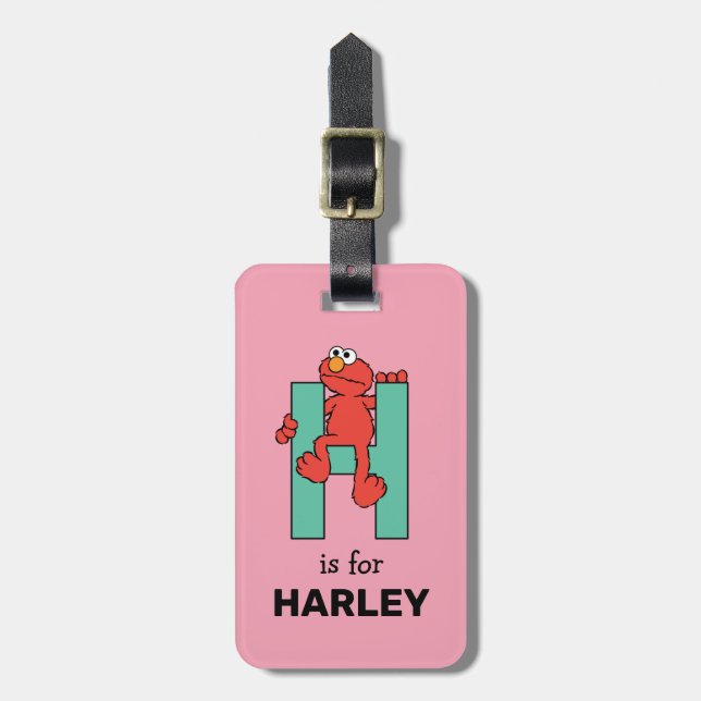 Elmo Alphabet | H Green Luggage Tag (Front Vertical)