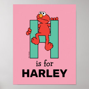 Elmo Alphabet   H Green Poster