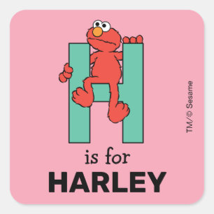 Elmo Alphabet H Green Square Sticker