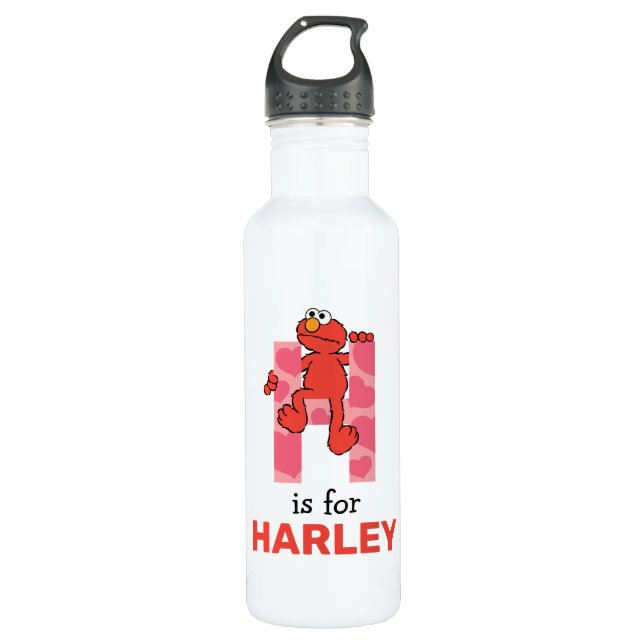 Elmo Alphabet | H Hearts 710 Ml Water Bottle (Front)