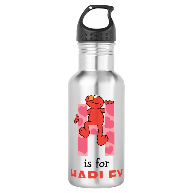 Elmo Alphabet | H Hearts 710 Ml Water Bottle (Front)