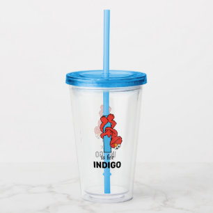 Elmo Alphabet   I Blue Acrylic Tumbler