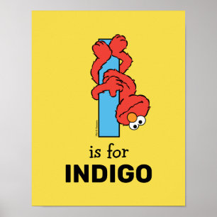 Elmo Alphabet   I Blue Poster