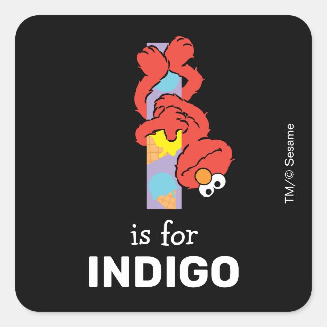 Elmo Alphabet | I Ice Cream Square Sticker (Front)