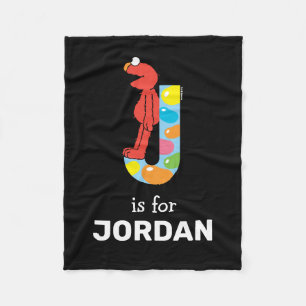 Elmo Alphabet   J Jelly Bean Fleece Blanket