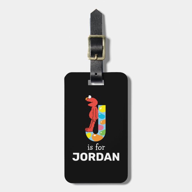 Elmo Alphabet | J Jelly Bean Luggage Tag (Front Vertical)