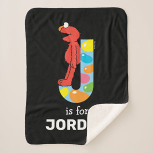 Elmo Alphabet   J Jelly Bean Sherpa Blanket