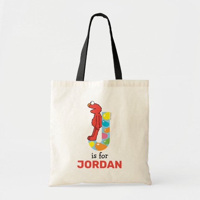 Elmo Alphabet | J Jelly Bean Tote Bag (Front)