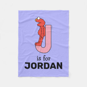 Elmo Alphabet   J Pink Fleece Blanket