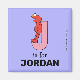 Elmo Alphabet J Pink Magnet